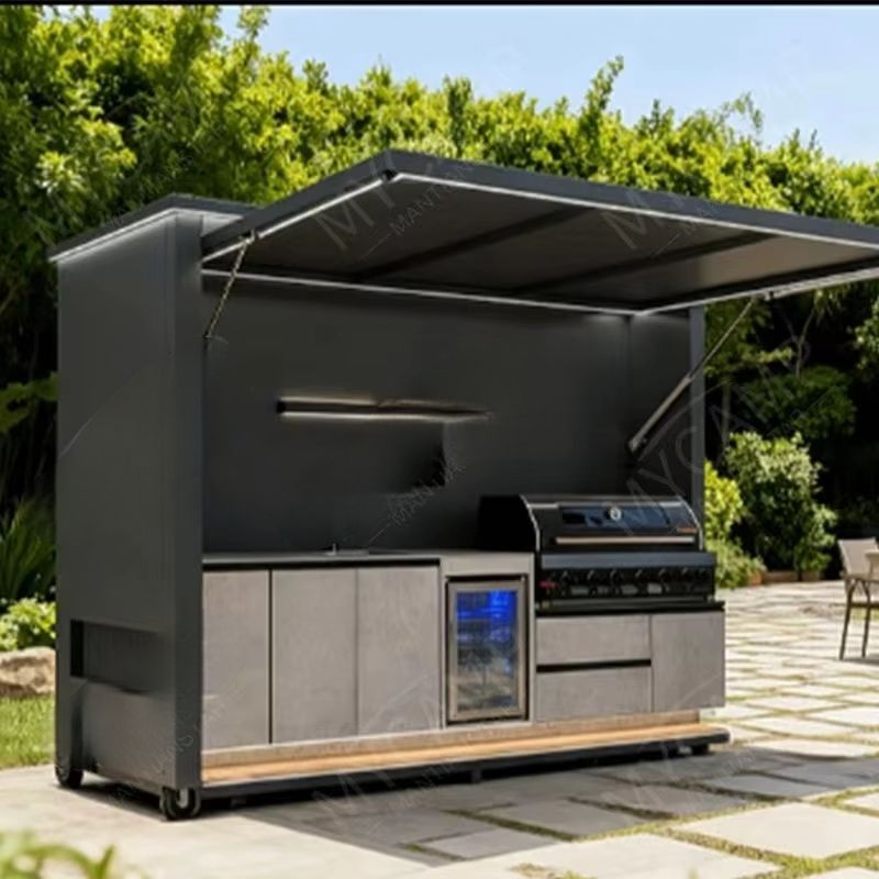 Outdoor Bbq Kitchen Garden Eco-Friendly Modular Kitchen Cabinets for Guesthouse