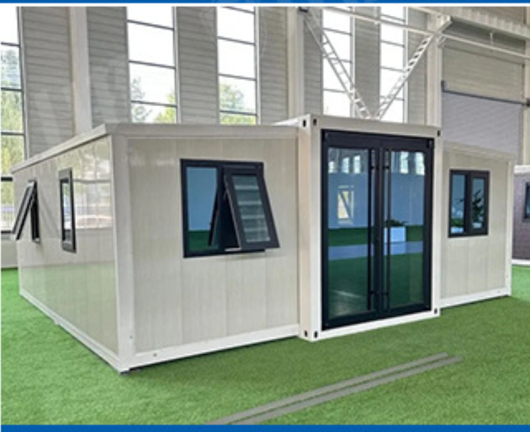 Double Wing Expansion Steel Folding Box with Eaves Terrace Prefabricated Container Building for Hotel Use Modern Design