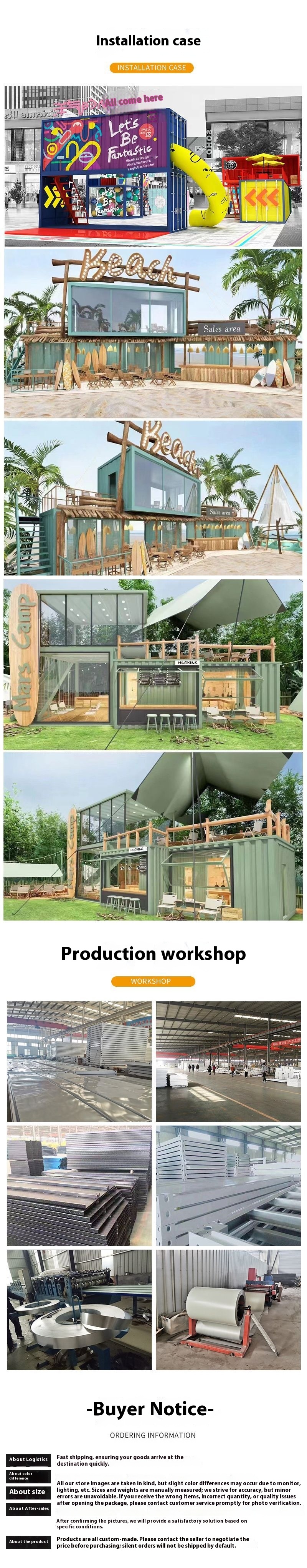 Commercial Mobile Container House for Hotel Office Exhibition Hall Scenic Pedestrian Street Container Park Mobile Street Shops