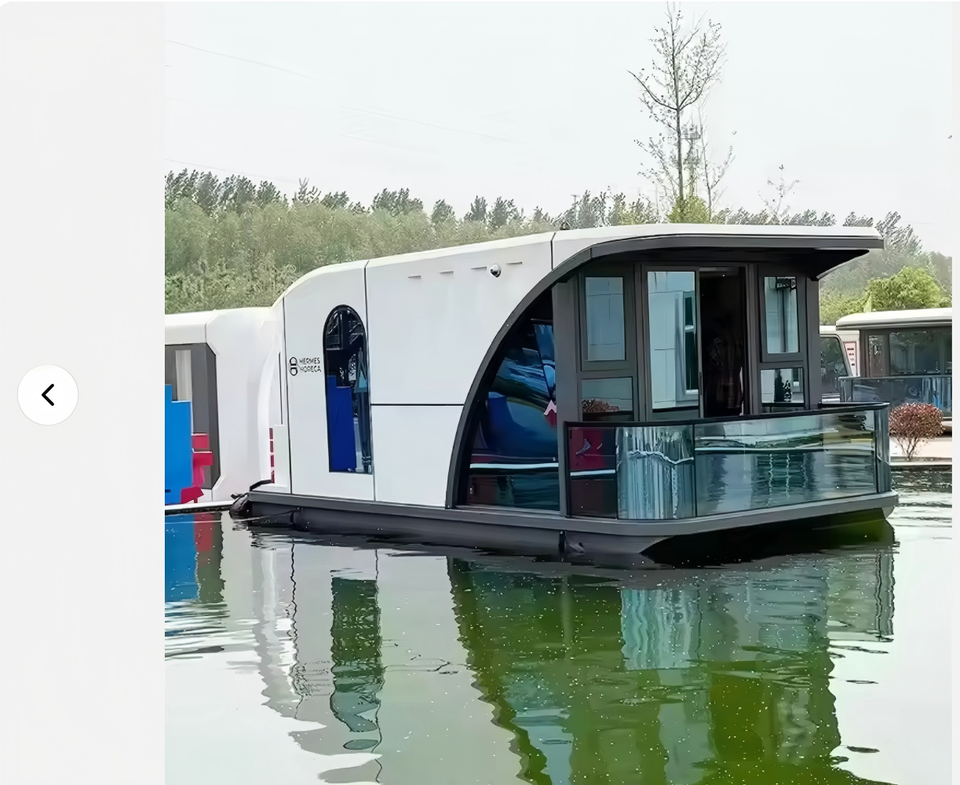 Water Aluminum Floating House Boat Accommodation Multi-functional Capsule House Living Room Shore Fishing Platform Camping Space