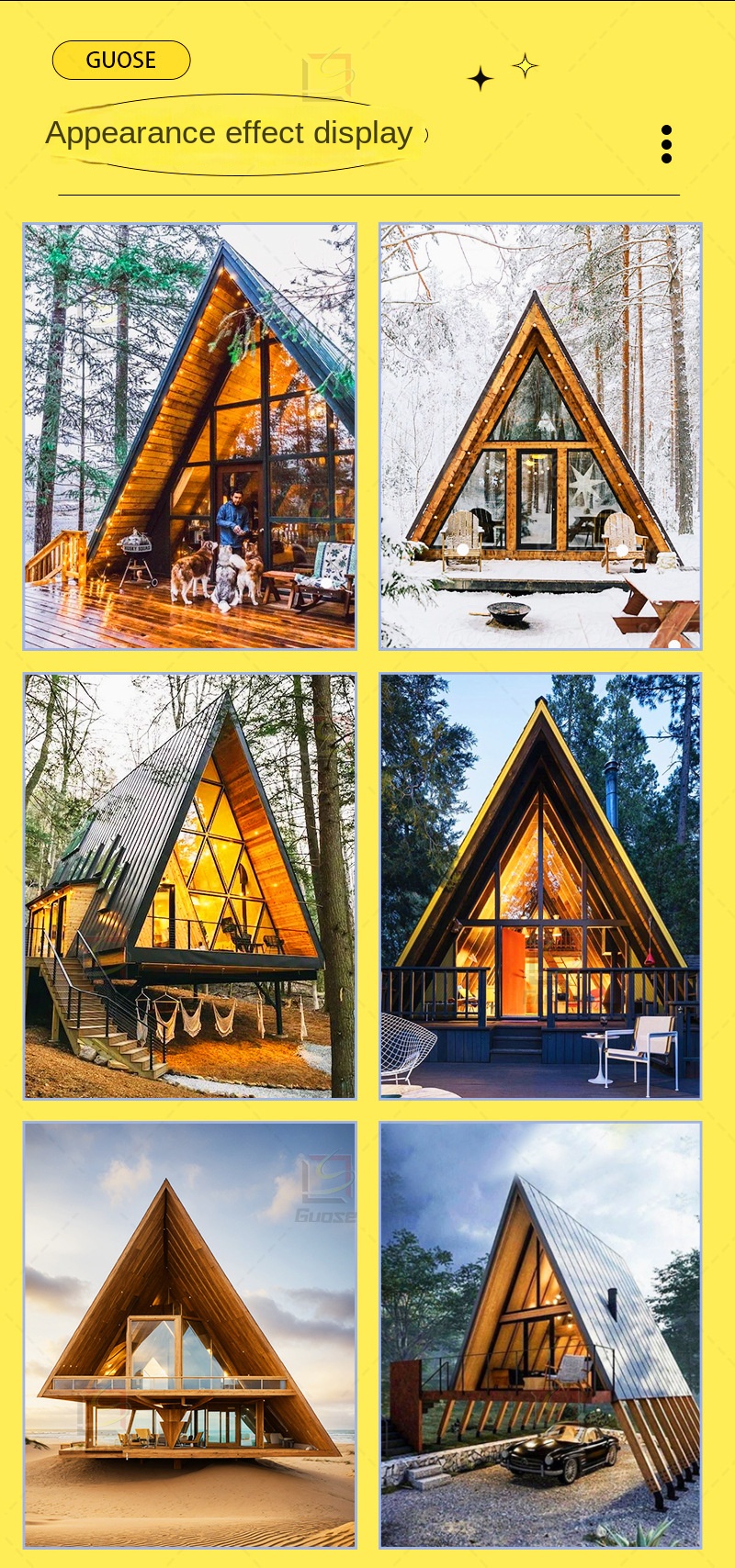 Creative Intelligent Light Steel Container Modular House for Camping Rice Group Homestay Kitchen Activity Triangle House Design