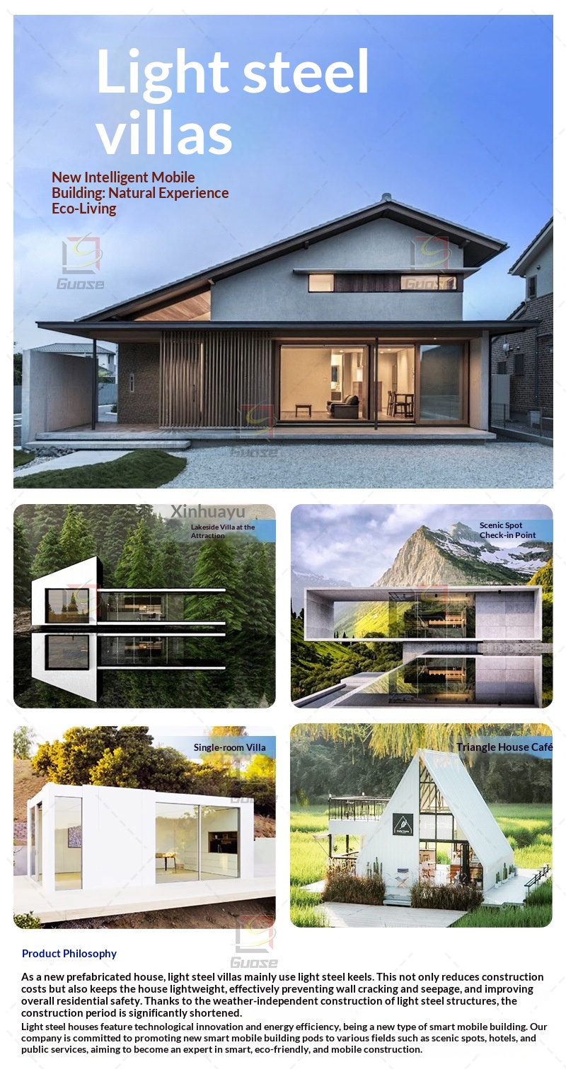 Modular Light Steel Movable Activity Camping House Outdoor Homestay Anticorrosive High-end Villa Fine Decoration Floor Standing