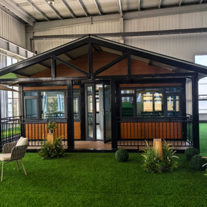 Double Wing Expansion Steel Folding Box with Eaves Terrace Prefabricated Container Building for Hotel Use Modern Design