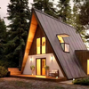 Premium Prefab Villa Eco Friendly Wooden Structure Triangular House