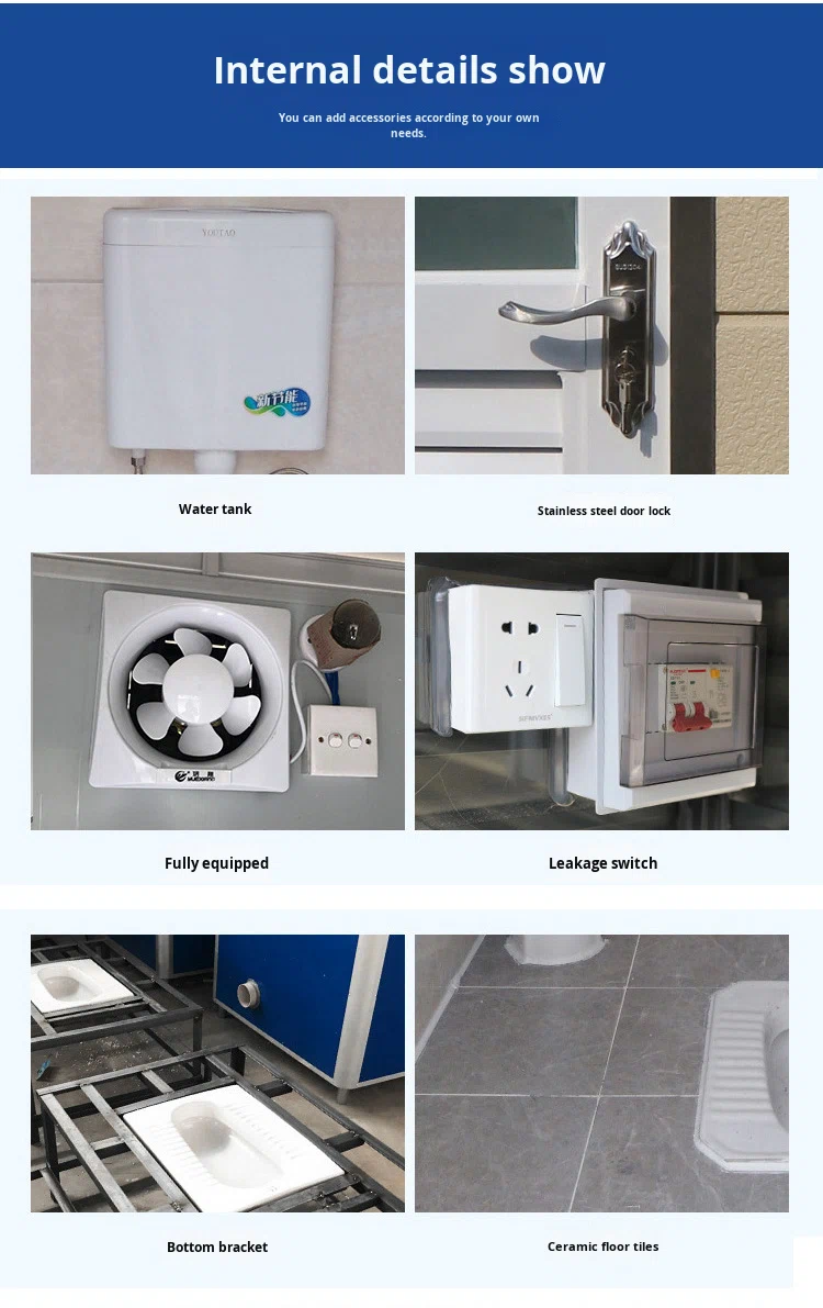 High-End Eco-Friendly Mobile Restroom Smart Outdoor Public Toilet for Bathrooms Container House for Mobile Shower Rooms