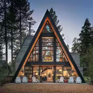 Premium Prefab Villa Eco Friendly Wooden Structure Triangular House