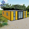 Triple-In-One Expandable Folding Steel Container House Factory-Supplied Modern Villa Use Double-Wing Deployable Container Office