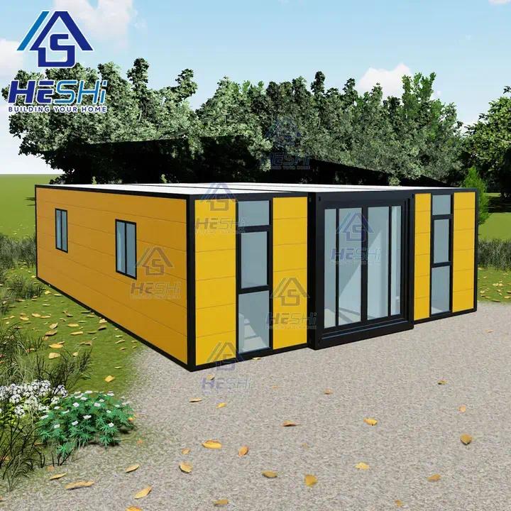 Triple-In-One Expandable Folding Steel Container House Factory-Supplied Modern Villa Use Double-Wing Deployable Container Office