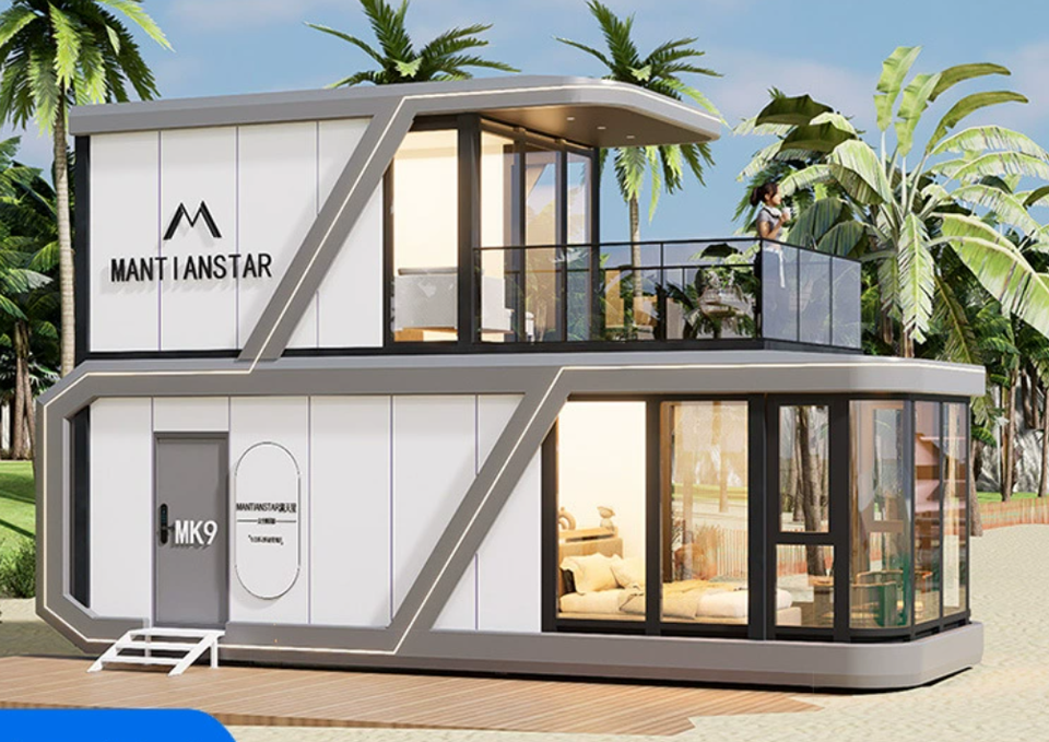 Mobile Luxury Capsule House Steel-Structure Container House Aluminum Alloy Tempered Glass Low-E (Modern Design Customizable