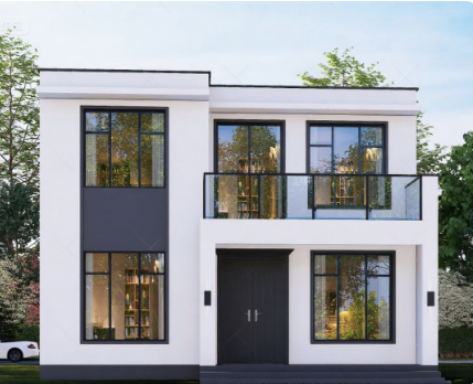Luxury Light Steel Structure Villas with Mid-Century Modern Design and 41-80mph Wind Resistance Made in Jiangsu China