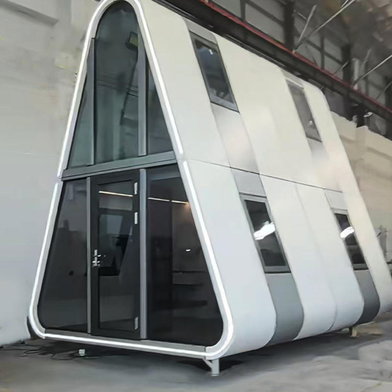 Creative Intelligent Light Steel Container Modular House for Camping Rice Group Homestay Kitchen Activity Triangle House Design