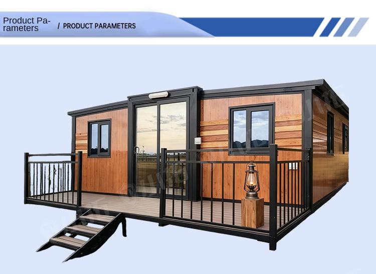 Double Wing Expansion Steel Folding Box with Eaves Terrace Prefabricated Container Building for Hotel Use Modern Design