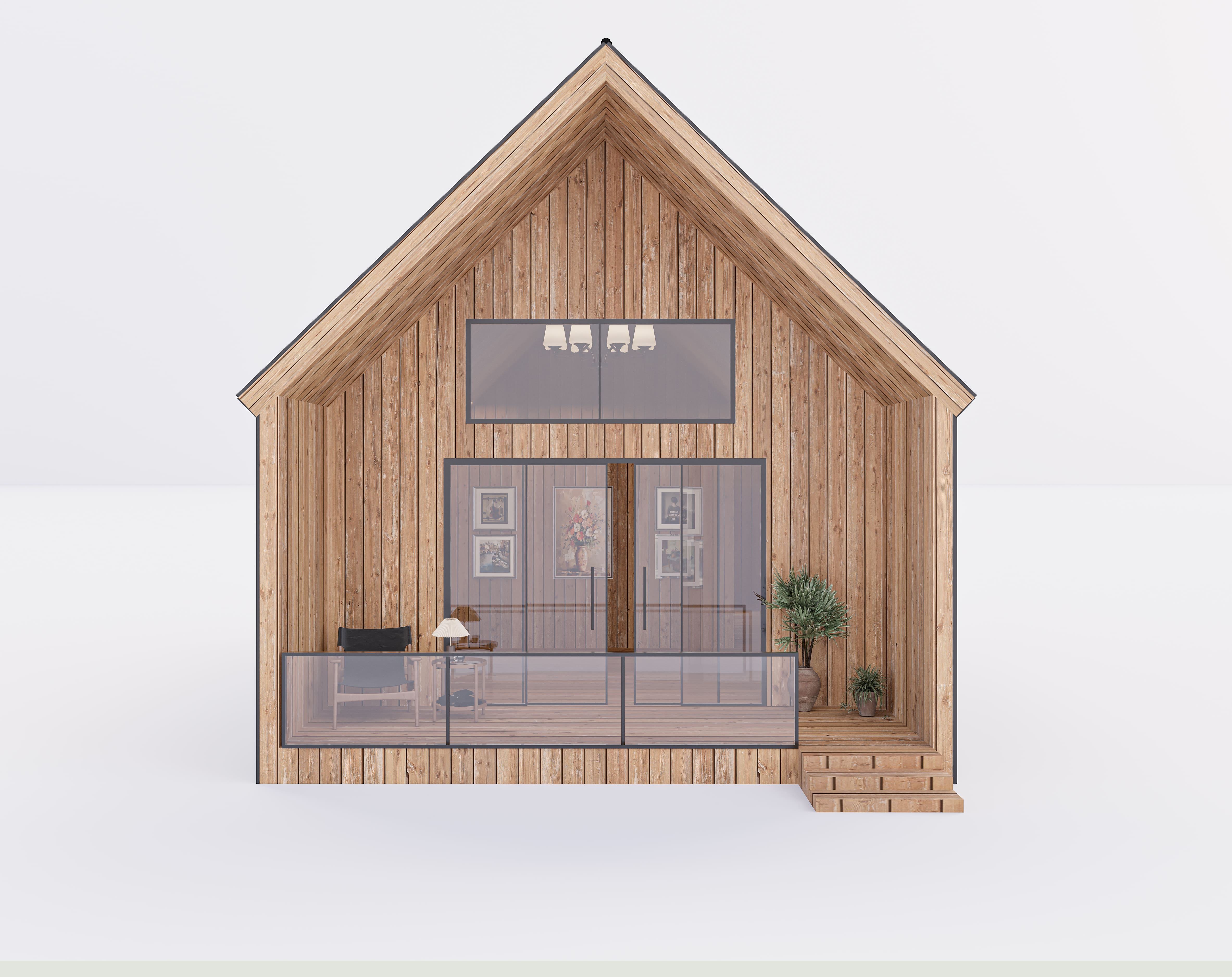 Prefabricated Modern Garden Building, Mini Tiny House, Light Steel Villa, Luxury Style With Kitchen and Bathroom.