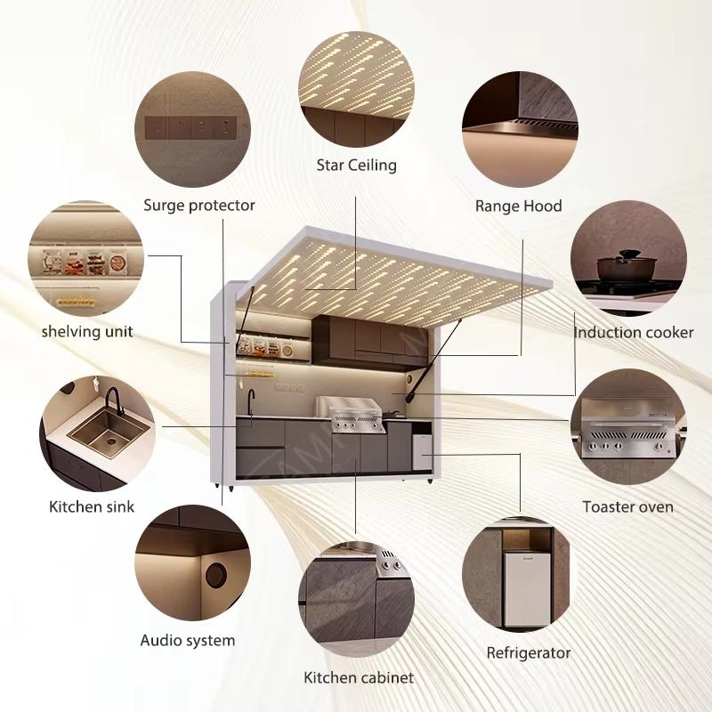 Outdoor Bbq Kitchen Garden Eco-Friendly Modular Kitchen Cabinets for Guesthouse