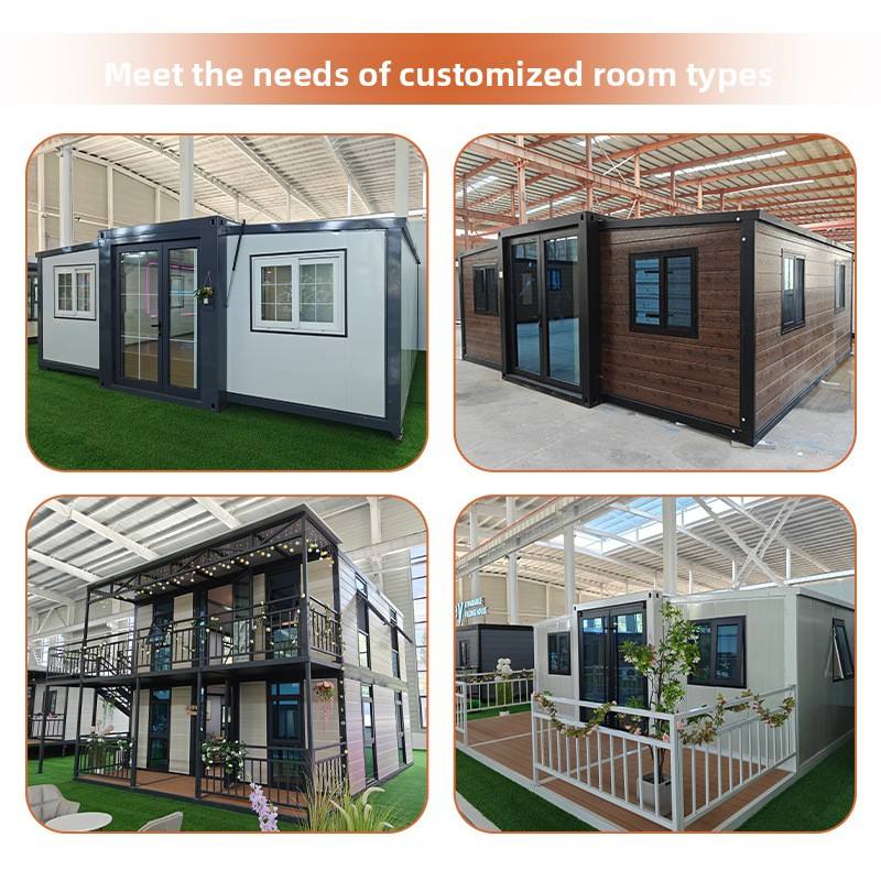 Double-wing Foldable Expandable Movable Container House with Three Bedrooms One Living Room One Bathroom Kitchen for Outdoor Use