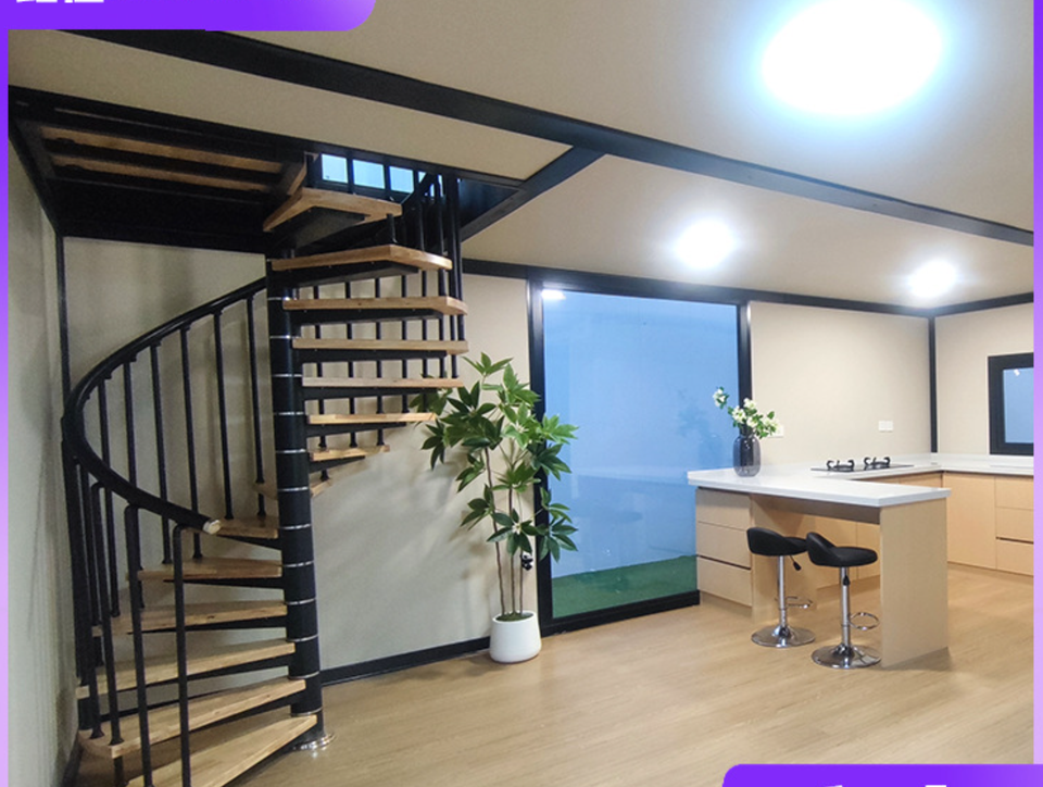 Two-story Double-wing Expandable Modular Integrated House Mobile Villa Steel Structure Splicing Design Sandwich Panel Waterproof