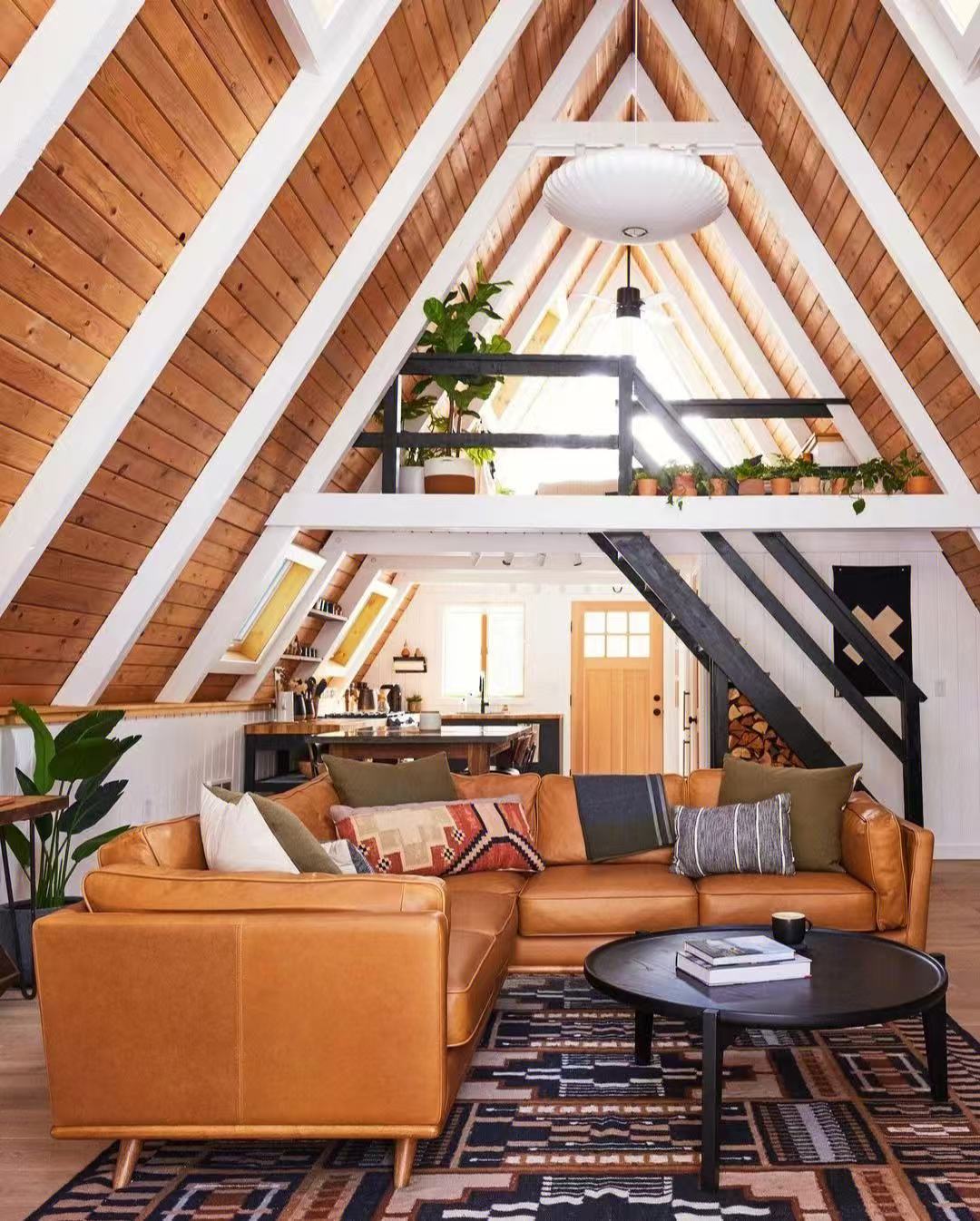Wooden A-Frame Cabin