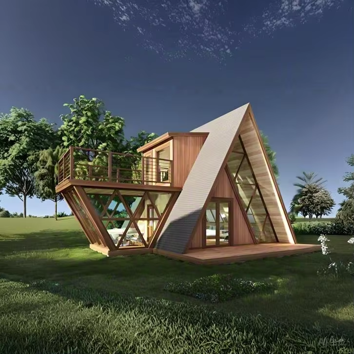 Triangle Wooden House Homestay Outdoor Anti-corrosion Movable Assembly Modern Style Solid Wood Tourist Attractions 