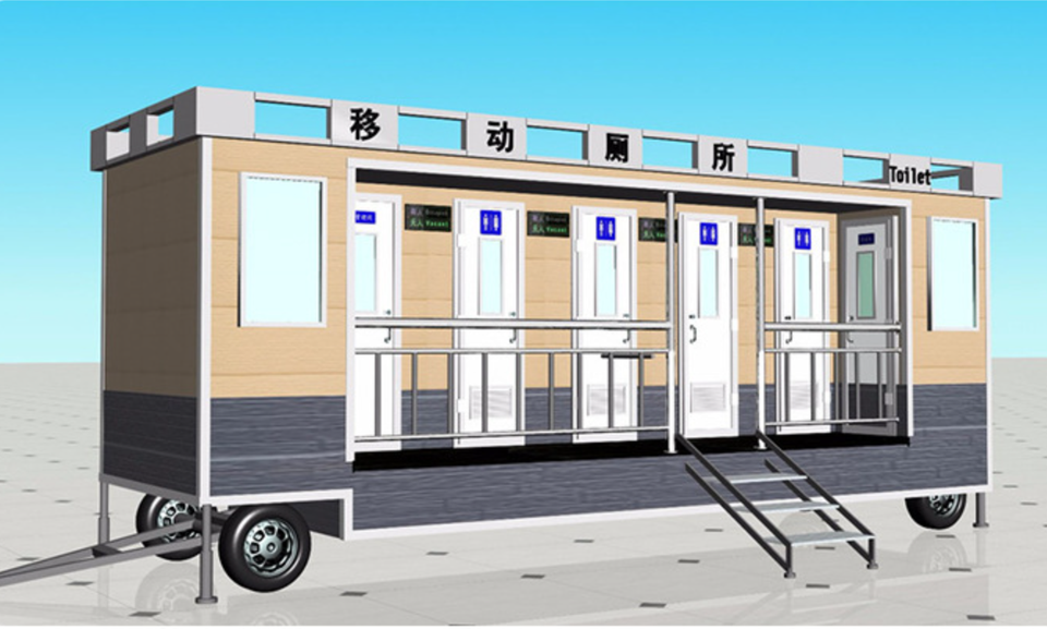 Customized Trailer Mobile Environmental Protection Toilet Plastic Material for Scenic Construction Site Public Toilet Rental