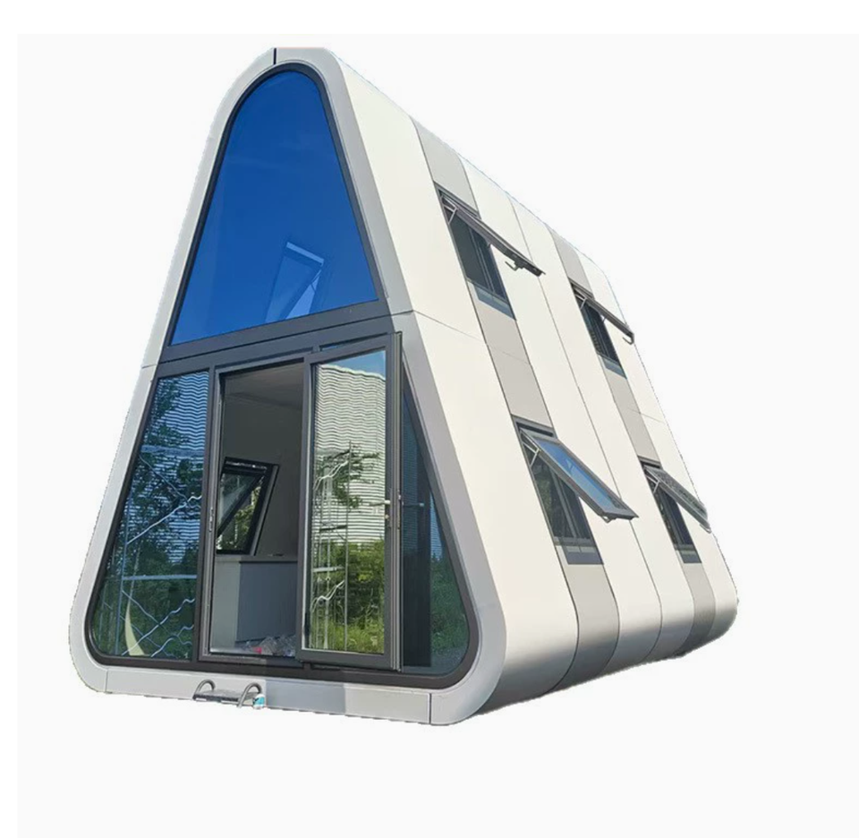 Creative Intelligent Light Steel Container Modular House for Camping Rice Group Homestay Kitchen Activity Triangle House Design